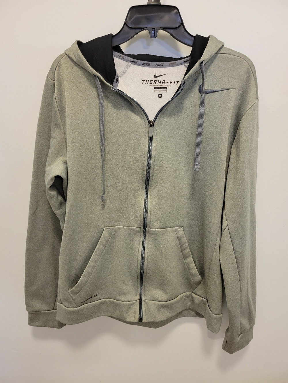 Nike Men’s Grey Full-Zip Therma-FIT Hoodie